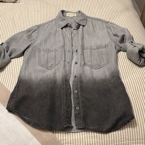 Cloth & Stone Gray Ombre Button Down Shirt